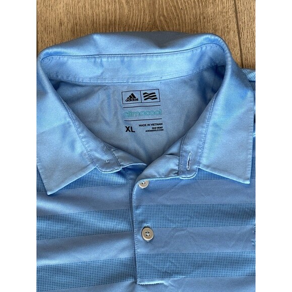 Adidas Golf Polo Mens Size XL Climacool Blue Preppy Athletic Golf Shirt - Picture 3 of 8
